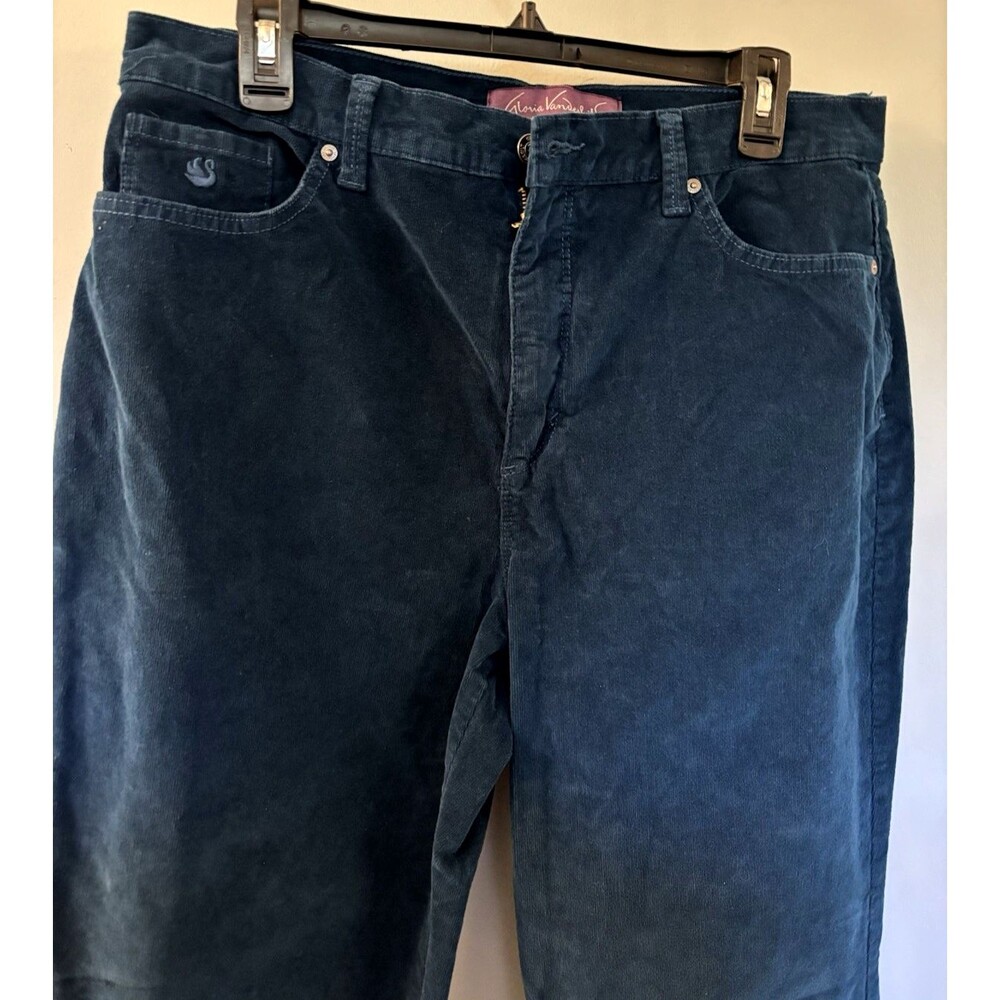 Gloria Vanderbilt Corduroy Pants Womens Straight Leg Turquoise Size 14 - Picture 5 of 7